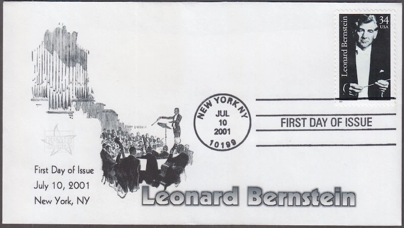 USA # 3521.8  FDC COMPOSER LEONARD BERNSTEIN - Image 1 of 1