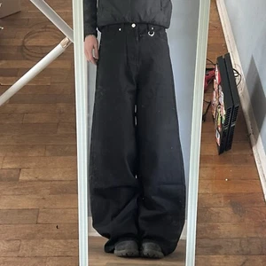 y2k vintage baggy black washed wide leg faded skater denim jeans 2000s - size 32 - Picture 1 of 8