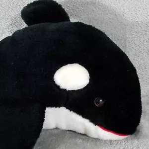 "Giocattolo imbottito balena vintage 1980 Sea World peluche nero bianco orca assassina 19" - Foto 1 di 9