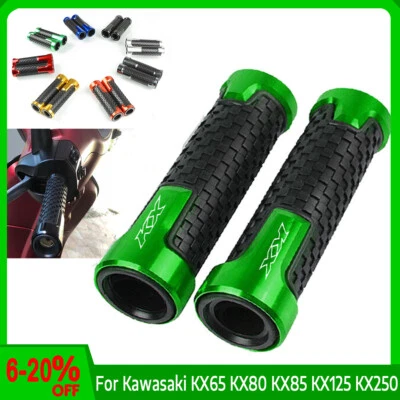 For Kawasaki KX KX65 KX80 KX85 KX125 KX250 7/8'' 22mm CNC Handlebar Hand Grips Foto 1 de 4