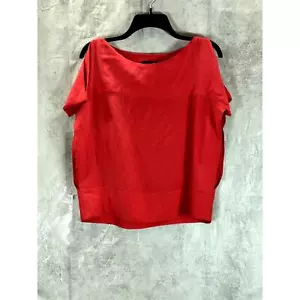 ADOLFO DOMINGUEZ Women's Red Cutout Short Sleeve Boatneck Top SZ 4 - Picture 1 of 13