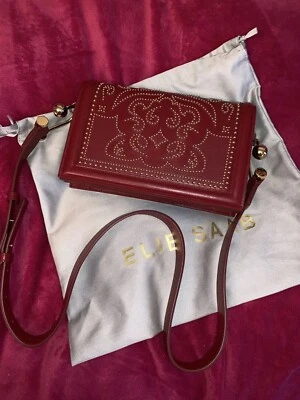 Elie Saab Burgundy Crossbody Bag With Studs BNWT * — 第 1/4 张图片