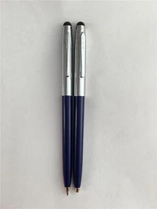 NEU 2er-Pack USA blau & silber Schaft Stift Stylus Combo schwarze Tinte - Bild 1 von 1