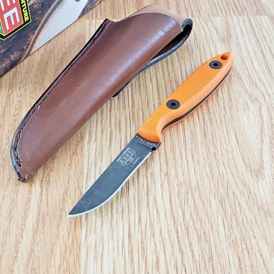 Cuchillo fijo ESEE Camp Lore 2,5" Full Tang 1095HC hoja de acero naranja mango G10 Foto 1 de 4