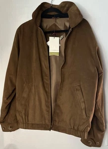 Cutter & Buck HP Invent Men’s Jacket Small Brown Suede Preppy Golf NWT Bomber - Picture 1 of 10
