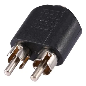 3.5Mm Female Stereo Jack To Dual 2 Phono Male F/M Splitter Adapter Con BAJ - Picture 1 of 9