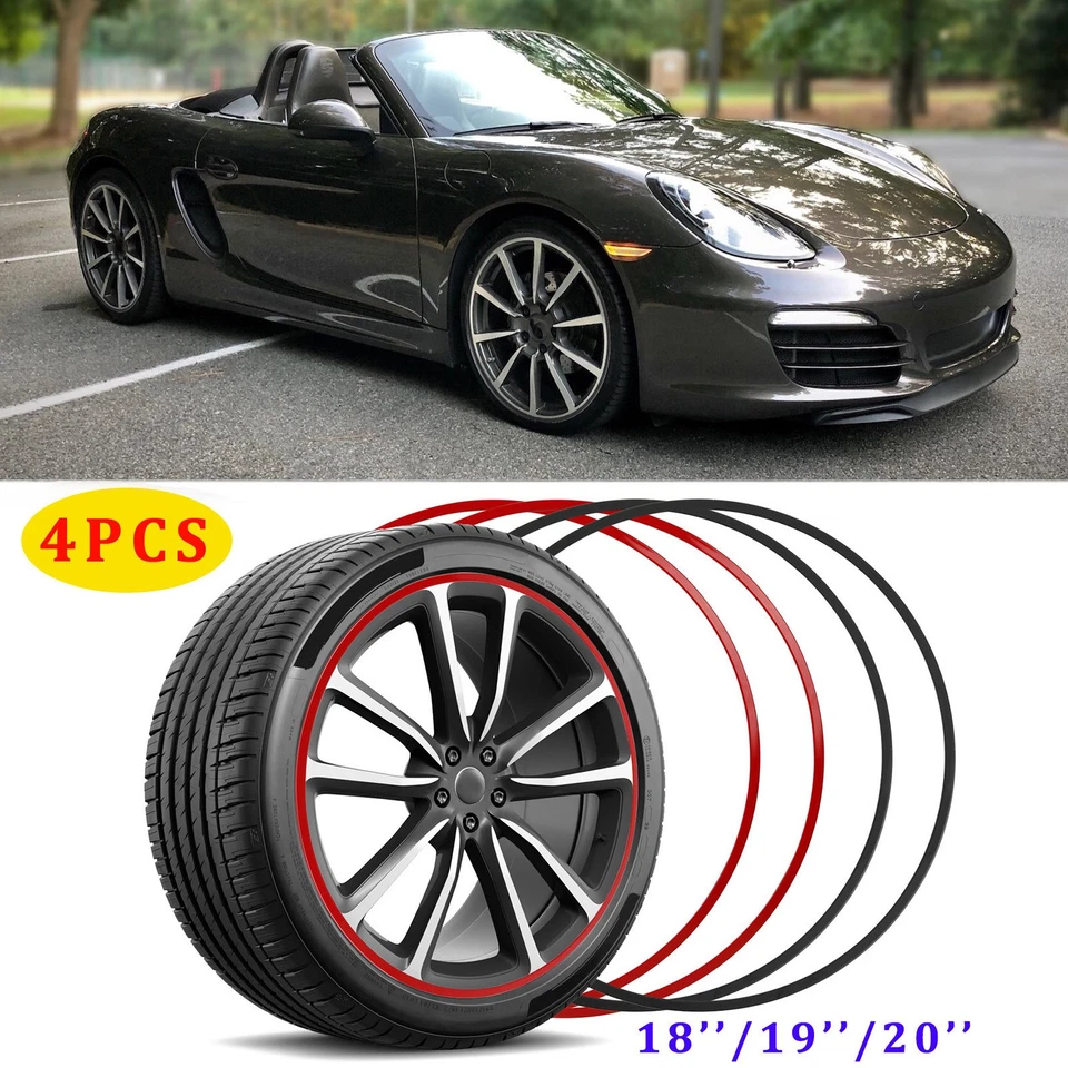 4 PIEZAS Aleación Protector de Llanta Buje Cubierta de Llanta Anillos de Borde para Porsche 981 Cayman S Foto 1 de 4