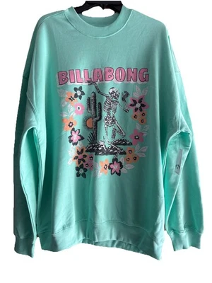 Moletom Billabong Feminino L Boyfriend’s Back Gola Redonda Esqueleto Floral Deserto - Imagem 1 de 4