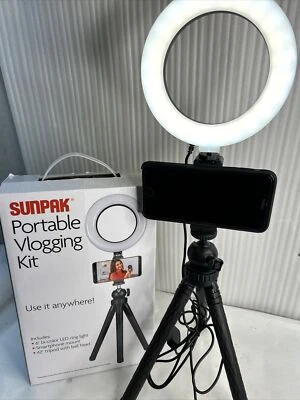 SUNPAK - Portable Vlogging Kit for Smartphones - Black, VGP-LED-72-6RLK - Image 1 of 4