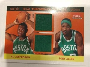 2004-2005 Fleer Tradition AL JEFFERSON & ALLEN Celtics Doble Verde Camiseta Swatch - Imagen 1 de 2