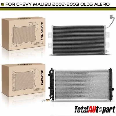Kit de refrigeración de radiador y condensador de CA para Chevrolet Malibu 2002-2003 Olds Pontiac Foto 1 de 4