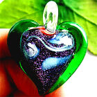 T21741 40x36x8mm Beautiful heart Lampwork Glass Pendant bead
