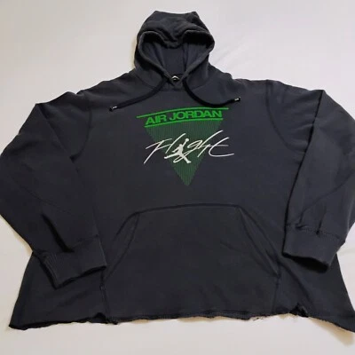 Nike Jordan Flight Thrashed Hooded Sweatshirt XXL Navy + Green - Michael Jordan - Image 1 of 4