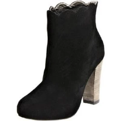 CHARLOTTE RONSON $315 Negro Gamuza CUERO BOTINES BOTAS TACONES ZAPATOS 7.5 M NUEVO CON ETIQUETAS Foto 1 de 3