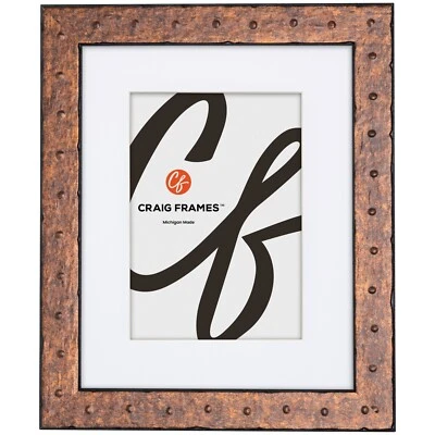 Craig Frames 1.25" Rivet Rust Picture Frame With a Single Mat - Image 1 of 4