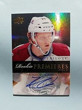2013-14 Nathan MacKinnon Upper Deck Trilogy Rookie Premieres Auto RC 19/25