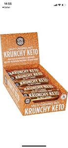 Krunchy Keto Bar 15x35g High Fibre Low Carb Natural No Sugar Salty Caramel Nut