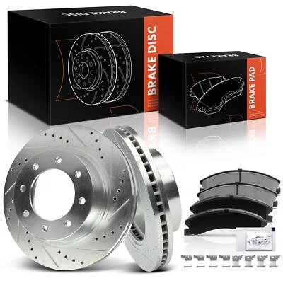 6x Rotor de freno delantero perforado y pastilla de cerámica para Nissan NV1500 NV2500 NV3500 12-21 Foto 1 de 4