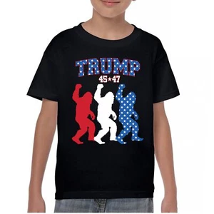 Bigfoot for Trump 2024 Youth T-shirt MAGA President Republican Sasquatch Kids - Picture 1 of 29