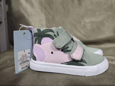 NUEVO CON ETIQUETAS Cat & Jack Niñas Talla 7 Jungle Rosa Elefante Zapatillas Cierre de Gancho y Lazo Foto 1 de 4