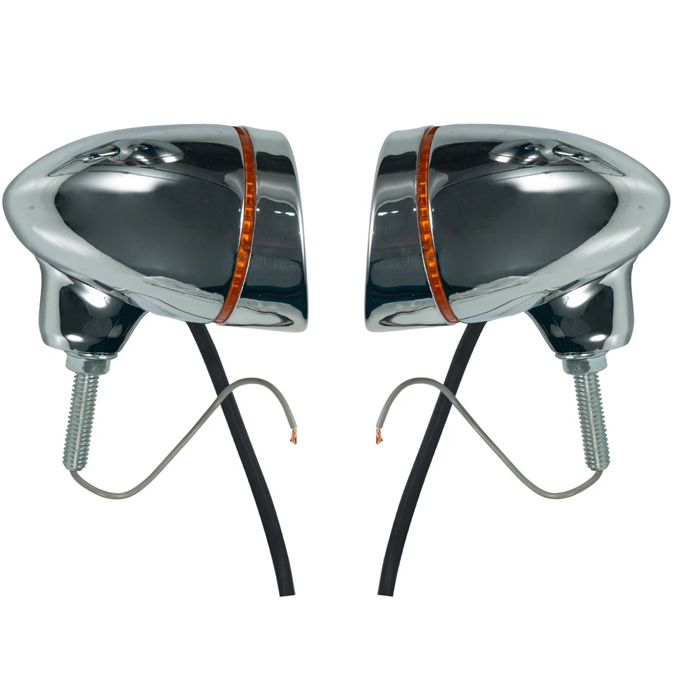 Luces de señal de giro delanteras y traseras de aluminio para motocicleta 2 piezas aptas para Softail Foto 1 de 4