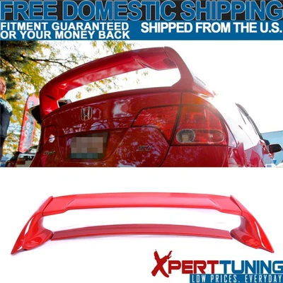 Fit For 06-11 Honda Civic 4Dr 4Door Mugen ABS Trunk Spoiler Painted Rally Red Foto 1 de 4