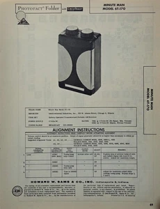 SAMS PHOTOFACT TRANSISTOR RADIO MANUAL MINUTE MAN MODEL 6T-170 - Picture 1 of 1