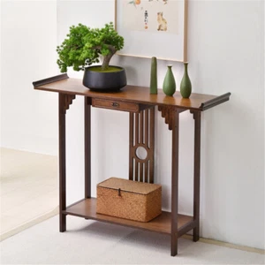 Elegant Edges Rustic Wood Narrow Console Table Hall Table Side Stand Shelf 32" - Picture 1 of 12