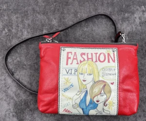 Brighton Bag Purse Red Leather Crossbody Fashionista Glamour Paris Fashion - Bild 1 von 9