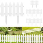 12 Pieces Garden Fence with 12 Pieces Fence Insert White Plastic Fence Garden Pi