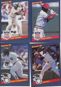 MLB '86 DONRUSS 31/2 x 5 OVERSIZED 11 CARD LOT HENDERSON RICE BOGGS GWYNN SMITH - Picture 1 of 6