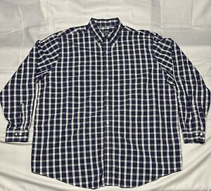 Brooks Brothers 3XLT Long Sleeve Button Down Blue Plaid Shirt Supima Cotton