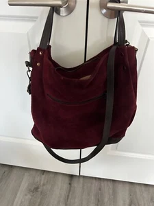 Borse in pelle /leather ( suede)/ Bordeaux /large bag/ made in Italy - Picture 1 of 10