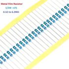 100pcs Metal Film Resistor 1/2W 0.5W 1% Tolerance 0.1 Ohm to 6.2M Ohm