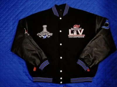 NFL NHL Tampa Bay Buccaneers Lightning Super Bowl Stanley Cup Champions Chaqueta Foto 1 de 4