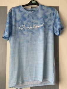 peacocks patterned blue t shirt - Picture 1 of 4
