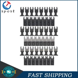 48PCS Metal Wood Universal Oscillating Multitool Quick Release Saw Blades Kit - Picture 1 of 14