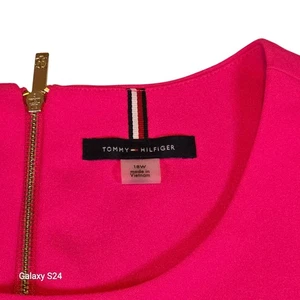 NWT  Tommy Hilfiger Dress Women's 18W Pink Cold Shoulder Career Party Casual - Picture 1 of 4
