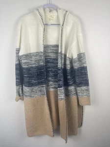 Aveology By City Chic Womens Hooded Duster Cardigan Jacket Knit Size 14 EUC - Picture 1 of 10