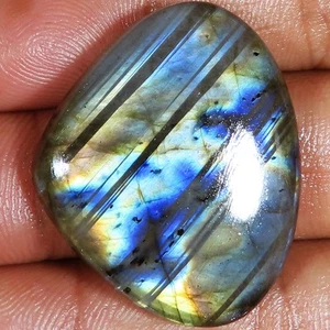 62.50 Cts 100% Natural Labradorite Heart Cabochon Rare Gemstone 35x29x6 mm NM405 - Picture 1 of 5