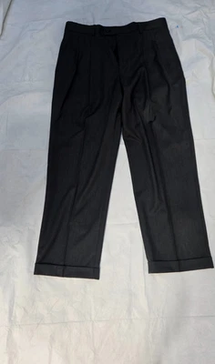 Pantalones de vestir plisados para hombre Alan River pantalones con puños 36x30 gris Foto 1 de 4