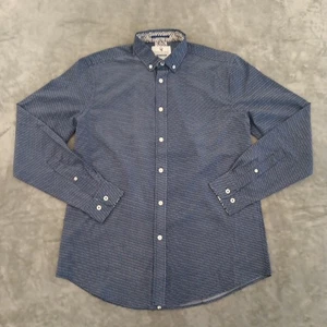 International Report Shirt Mens Medium Blue Geometric Long Sleeve Button Down - Picture 1 of 10