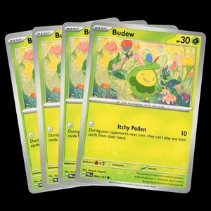 4x Budew 004/131 Prismatic Evolutions Playset Near Mint Pokemon TCG - Picture 1 of 3