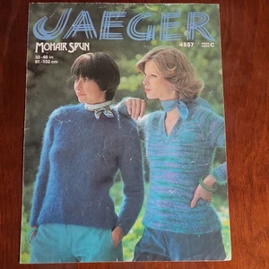 Jaeger Knitting Pattern No 4557 Ladies Sweaters 32-40" Chest Vintage - Picture 1 of 3