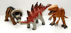 Large Toy Dinosaur Lot: T-Rex, Triceratops ,  And Stegosaur 15-20 Inch Rubber