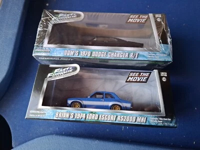 LOT GREENLIGHT FAST & FURIOUS FORD ESCORT DODGE CHARGER 1/43 - Photo 1/2