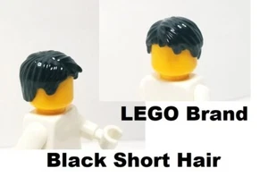 LEGO Minifigure BLACK Hair Short Bangs Messy Cute Sassy Wig Unisex Harry Potter - Picture 1 of 1