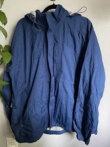 Gr. XL REI Co-Op belüftete Regenjacke mit Kapuze blau Outdoor Wandern - Bild 1 von 12