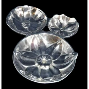 Vintage Mariposa Brillante Pewter Divided Serving Dish, Cactus Flowers, 14.5" - Picture 1 of 5