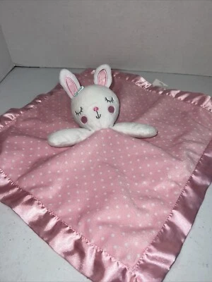 "Manta de bebé Circo Target rosa a lunares blanca conejito satinado peluche amoroso 13,5""" Foto 1 de 4
